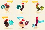 21 cards with cute roosters, a Graphic by Mallinka (Thumbnail 4 of 5)