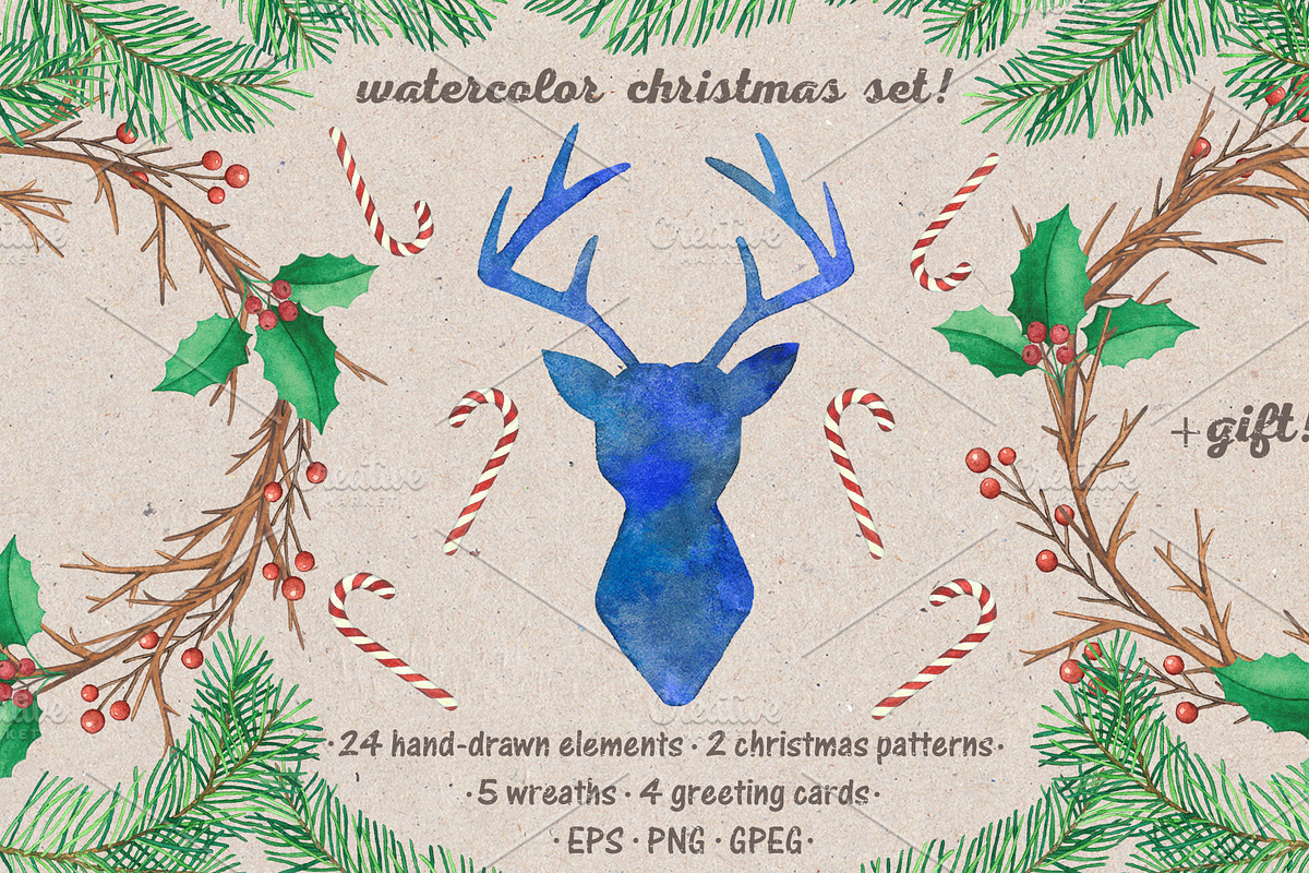 Christmas set, a Texture Illustration by Jukari_sun (Photo 1 of 5)