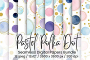Pastel Polka Dot Seamless, an Illustration by Mashimara (Thumbnail 1 of 4)