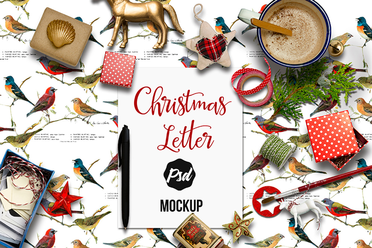 Holidays letter mockup 2-PSD, a Print Template by JAY MID IMAGE