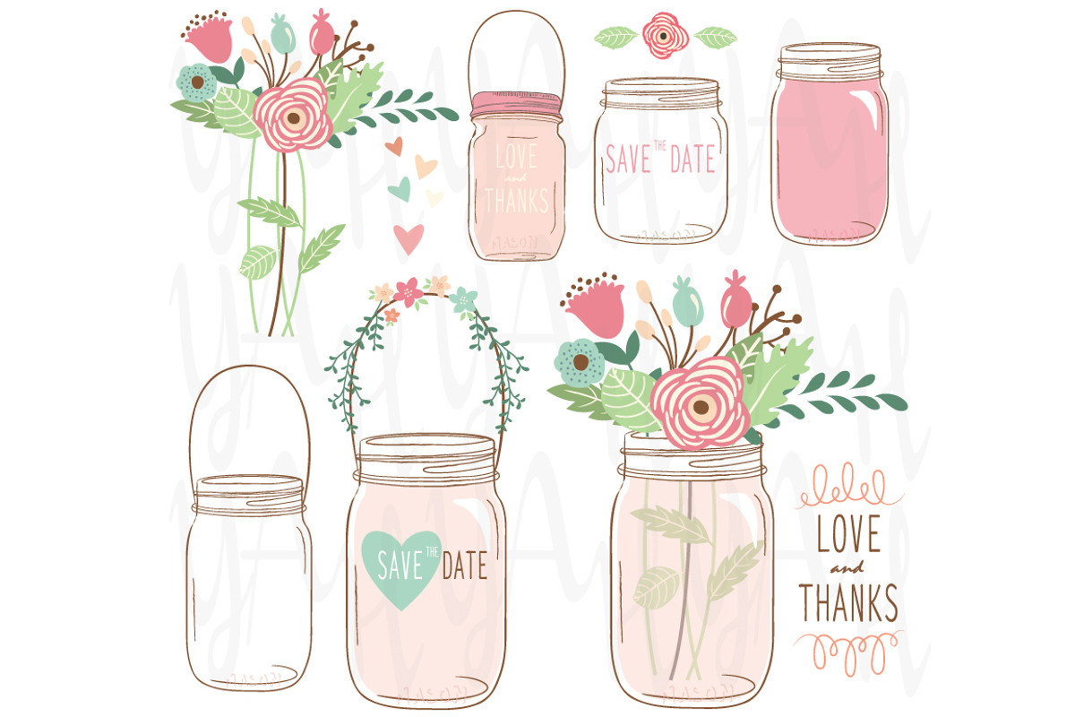 Flower Mason Jar, an Illustration by YenzArtHaut (Photo 1 of 2)
