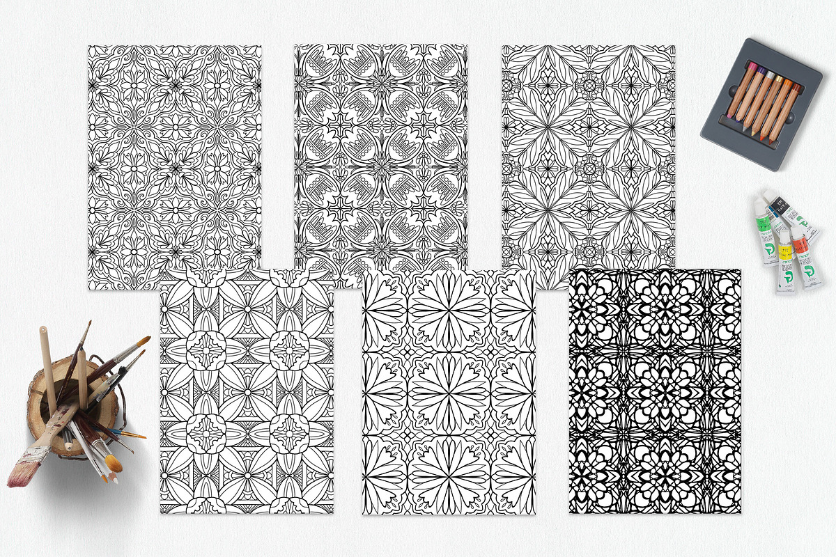 Patterns for coloring PDF,JPG vol-01, a Brochure Template by dnapslvsk (Photo 6 of 6)