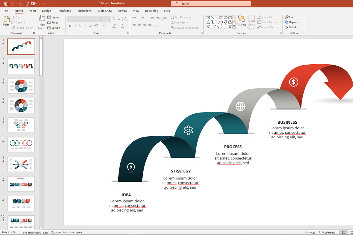 Business PowerPoint Template, a Presentation Template by Infographics project (Photo 5 of 18)