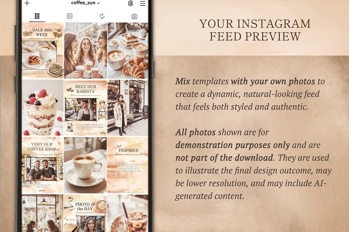 Watercolor Instagram Post Templates, a Social Media Template by Elena Naumchenkova (Photo 4 of 6)