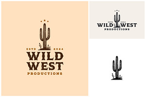 Saguaro Cactus Wild West Texas Logo, a Branding & Logo Template by Enola99d