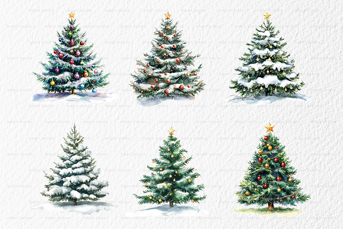 Watercolor Christmas Illustrations, a Seasonal Illustration by BirDIY Design (Photo 6 of 8)