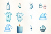 Baby’s 1st Blue Christmas Clipart, an Illustration by CrexoraLab (Thumbnail 2 of 5)