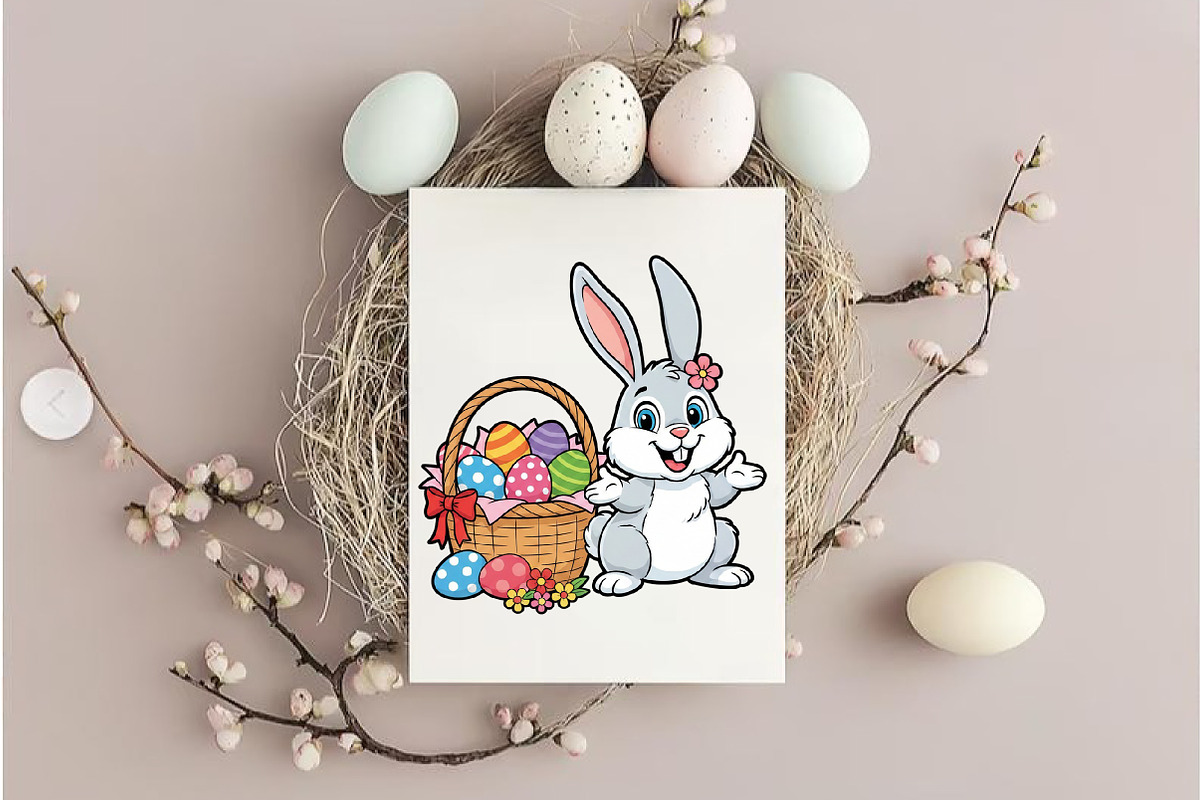 Easter Bunny With Egg PNG, an Illustration by DreamArtGraphic (Photo 2 of 4)