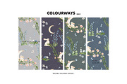 Moonlit Bunny Wildflower pattern, a Pattern Graphic by Milatoo (Thumbnail 3 of 4)