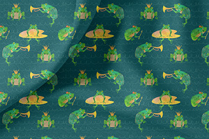 Cute Frogs Patterns Watercolor