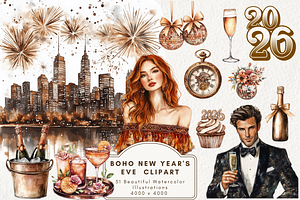Boho New Year's Eve Clipart