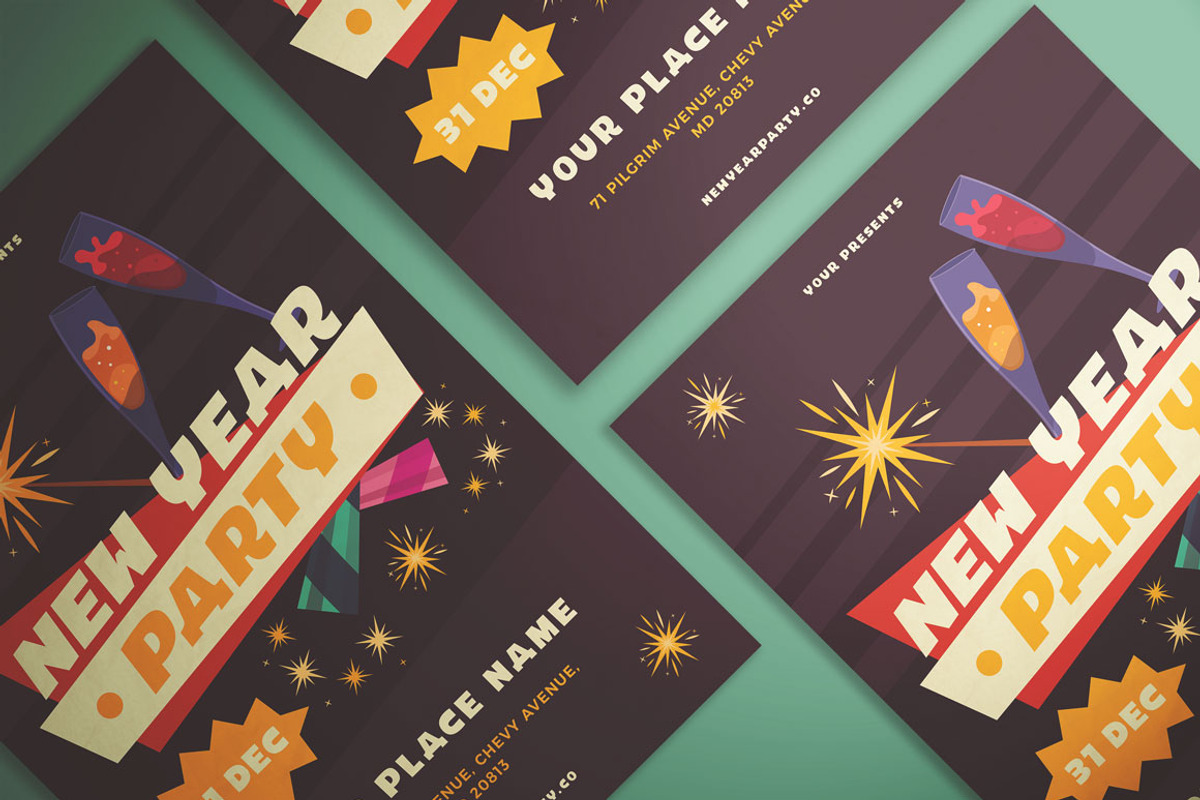 New Year Party Flyer, a Flyer Template by KMZVR.Lab (Photo 4 of 4)