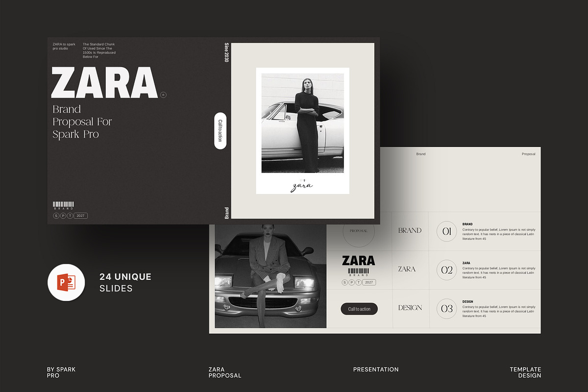 Zara Brand Proposal Presentation Tem, a Presentation Template by SparkPro (Photo 1 of 6)