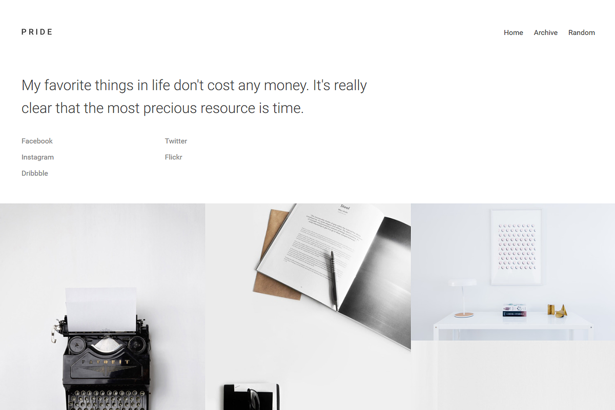 Pride: Minimal Tumblr Theme, a Websites & App Template by Lunar Designs (Photo 3 of 4)