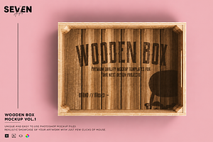Wooden Box Up View Mockup, a Packaging Mockup by Se٧enStudio