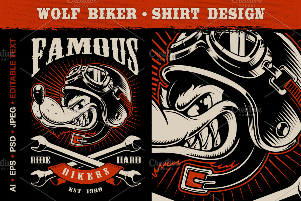 Wolf biker, an Education Illustration by Harry Kasyanov (Photo 1 of 3)