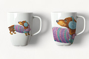 Dachshund Cute Winter Dog, an Animal Illustration by YarovaArt (Thumbnail 5 of 7)