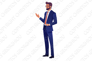 Business Man Cartoon Illustration, a Person Illustration by Christos Georghiou