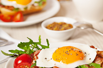 Fried Egg Sandwich Breakfast Meal Stock Photo Containing Bacon And Bread preview 4