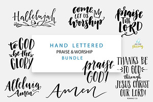 Hand lettered praise and worship