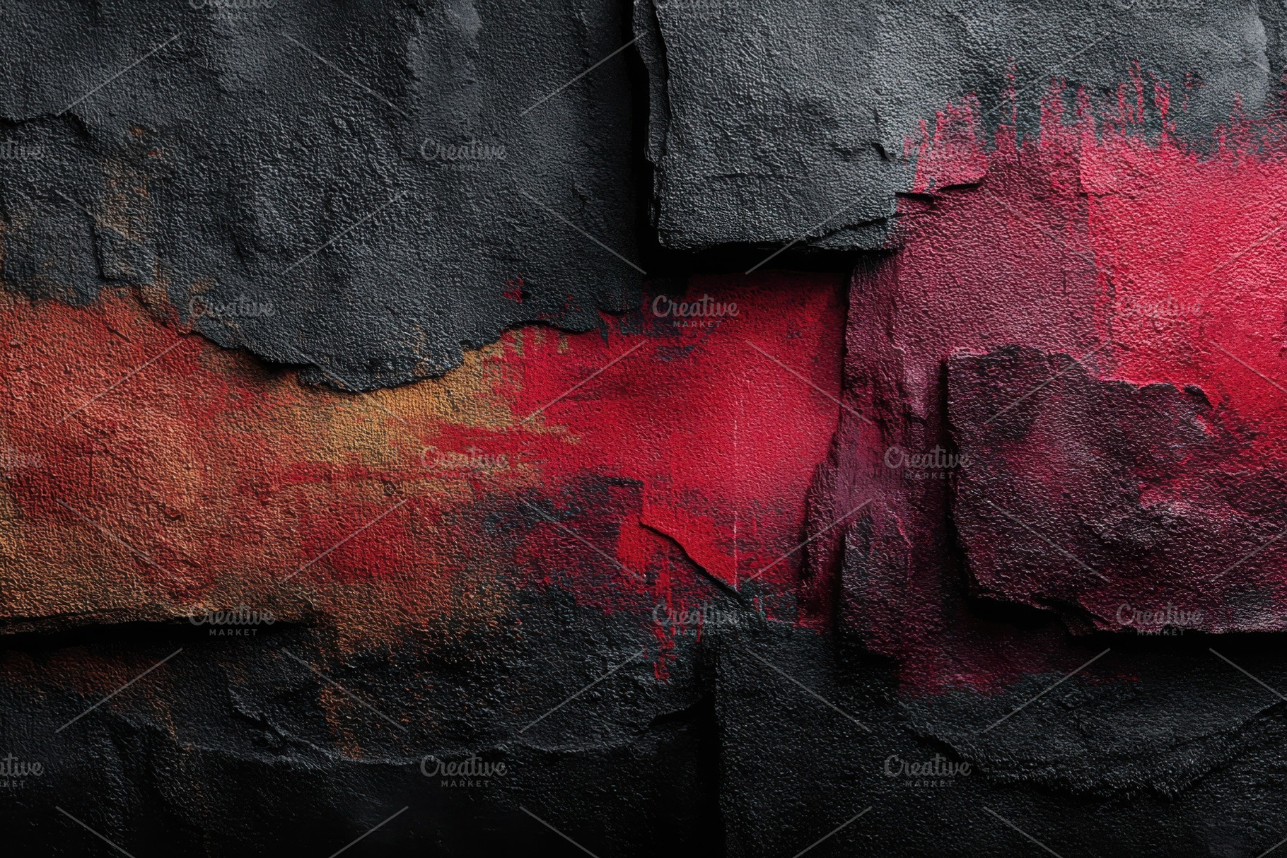 Abstract dark textured art red black, an Abstract Photo by Pixeness Studio