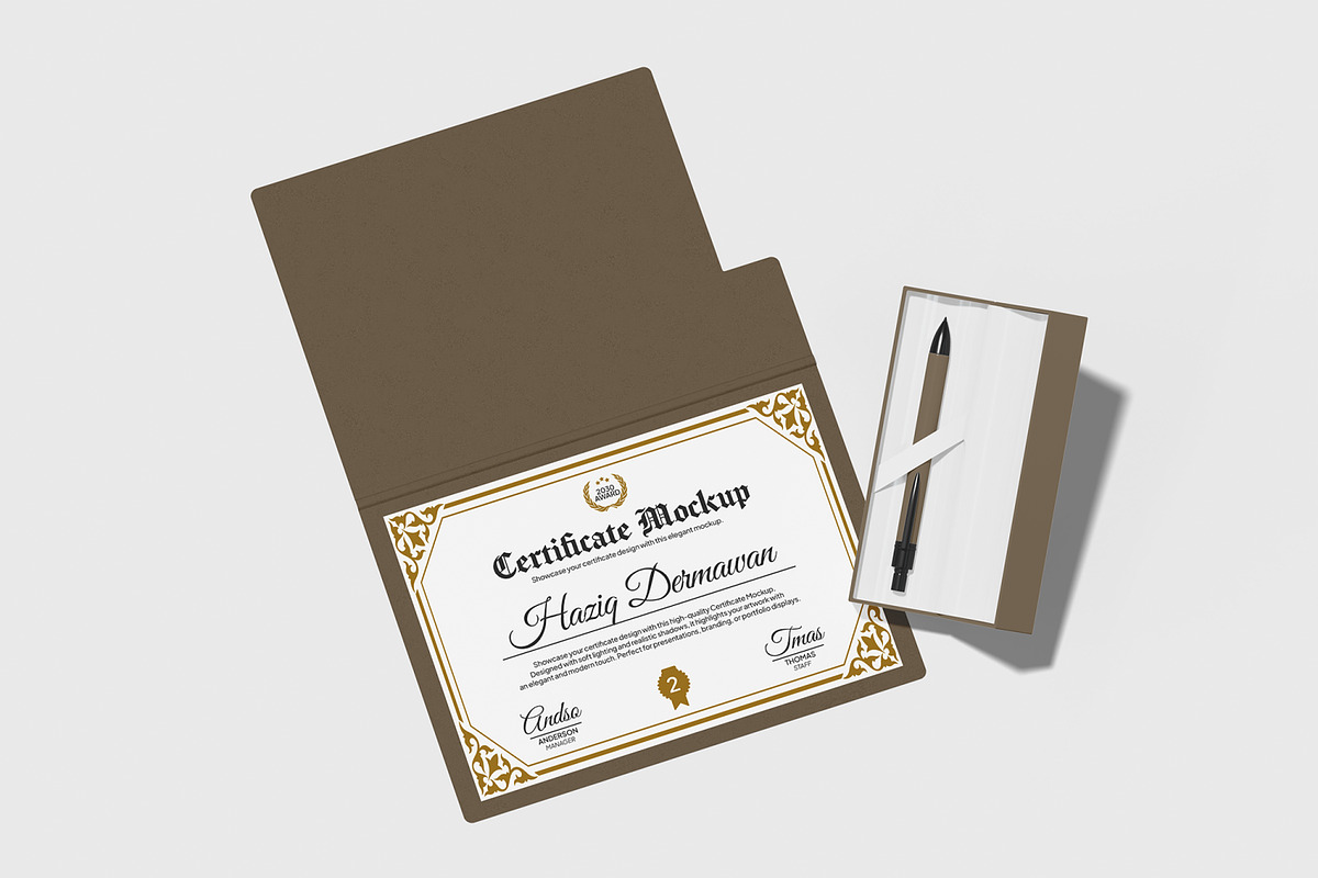Certificate Mockup, a Merchandise Mockup by Unerispace (Photo 2 of 5)
