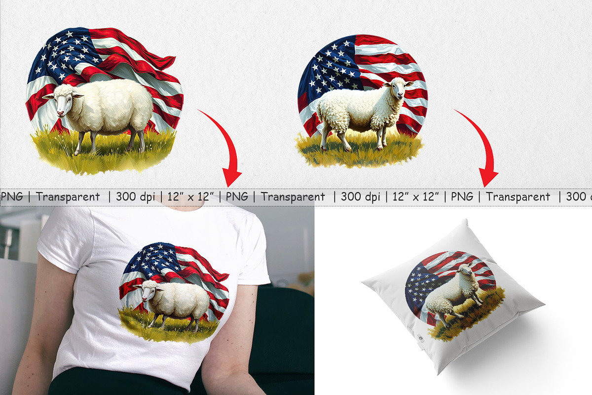 Sheep 4th of July Clipart, a Graphic by Artnoy (Photo 3 of 5)