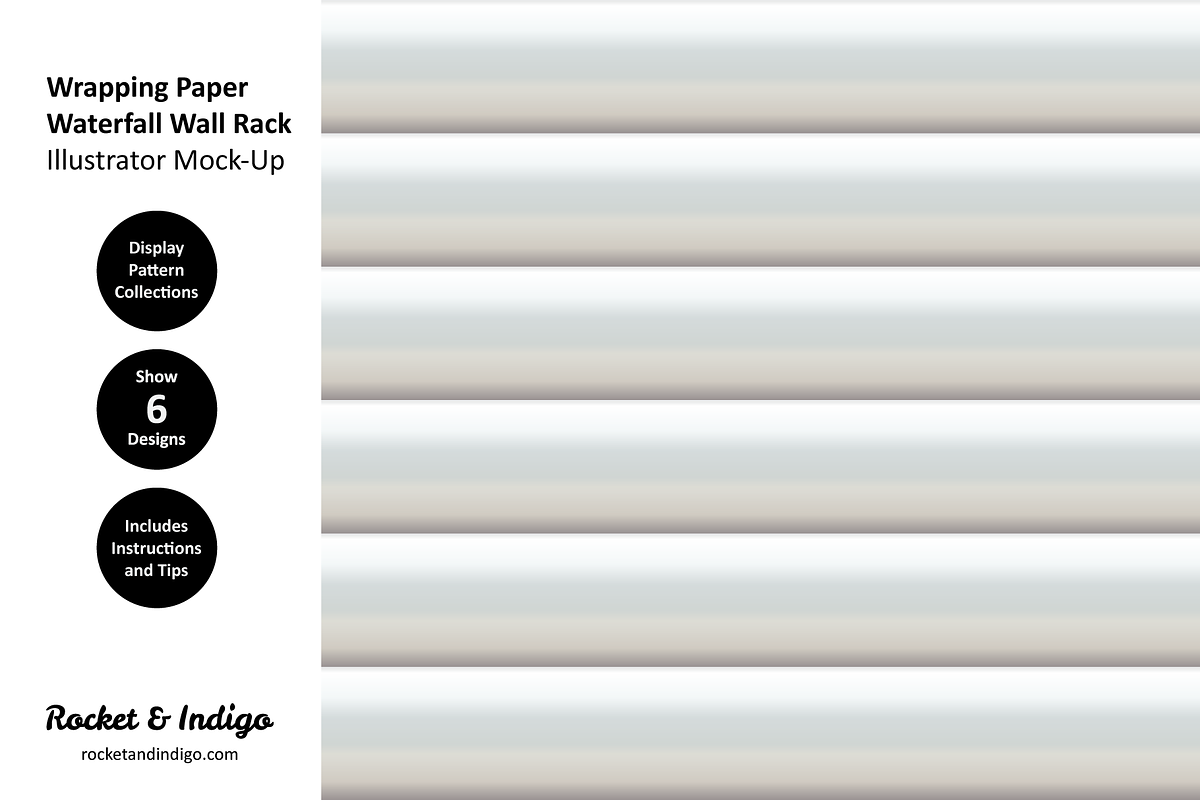 Wrapping Paper Illustrator Mock-Up, a Print Template by Rocket & Indigo (Photo 2 of 2)
