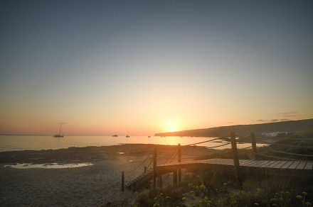 Seascape. Beach at sunrise. Formentera island, Spain., a Background Photo by Iván Moreno STOCK PHOTO
