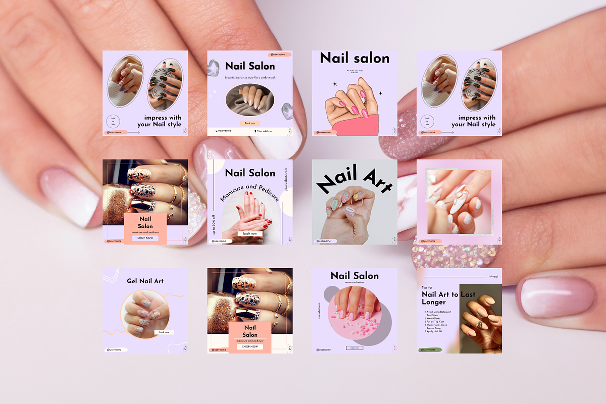 70 Nail Technician Instagram Posts, a Social Media Template by Adored Templates (Photo 7 of 10)