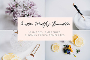 Beauty styled stock photo bundle | 2 stock photo containing social media and