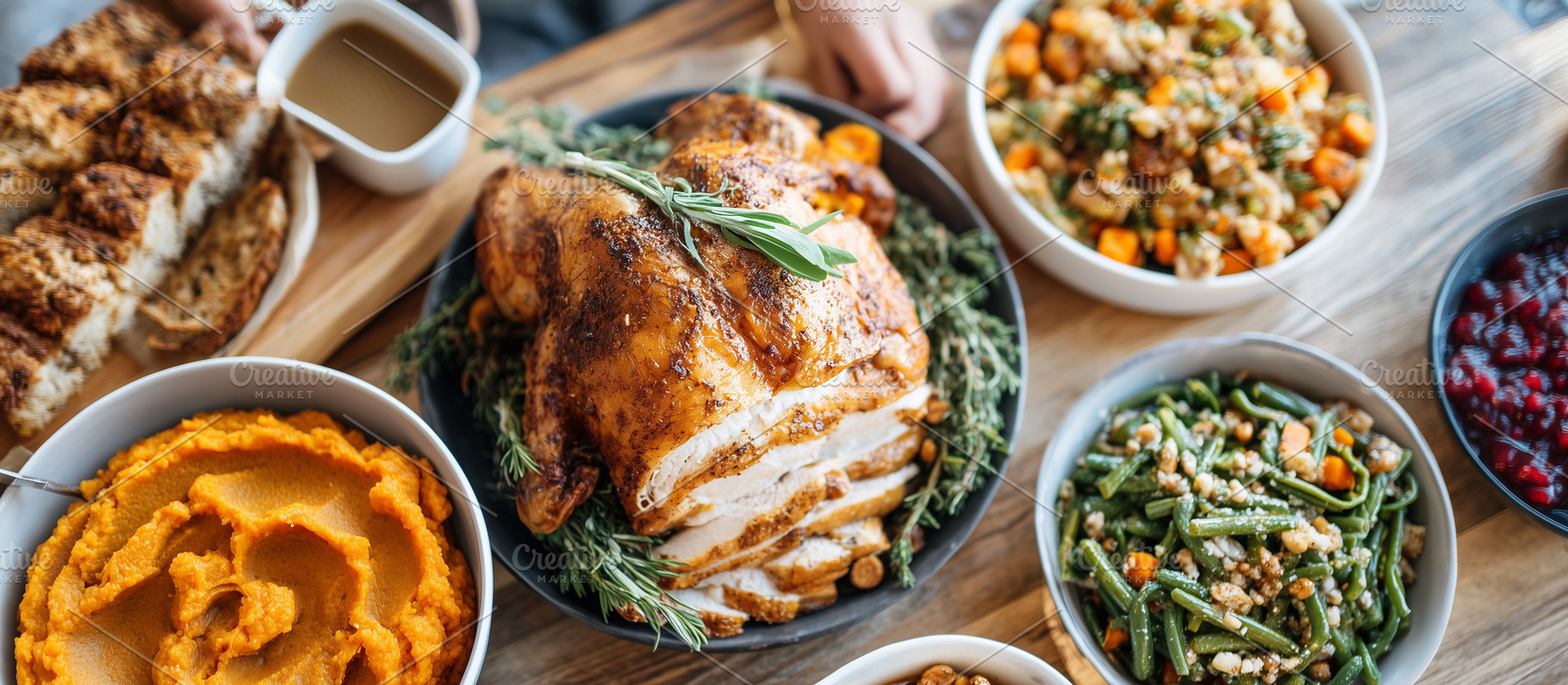Delicious Thanksgiving feast banner, a Food & Drink Photo by MistyDay