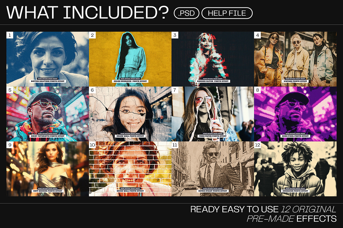 12 Photo Effect Templates, a Layer Style Add-On by iDoodle Studio (Photo 2 of 6)