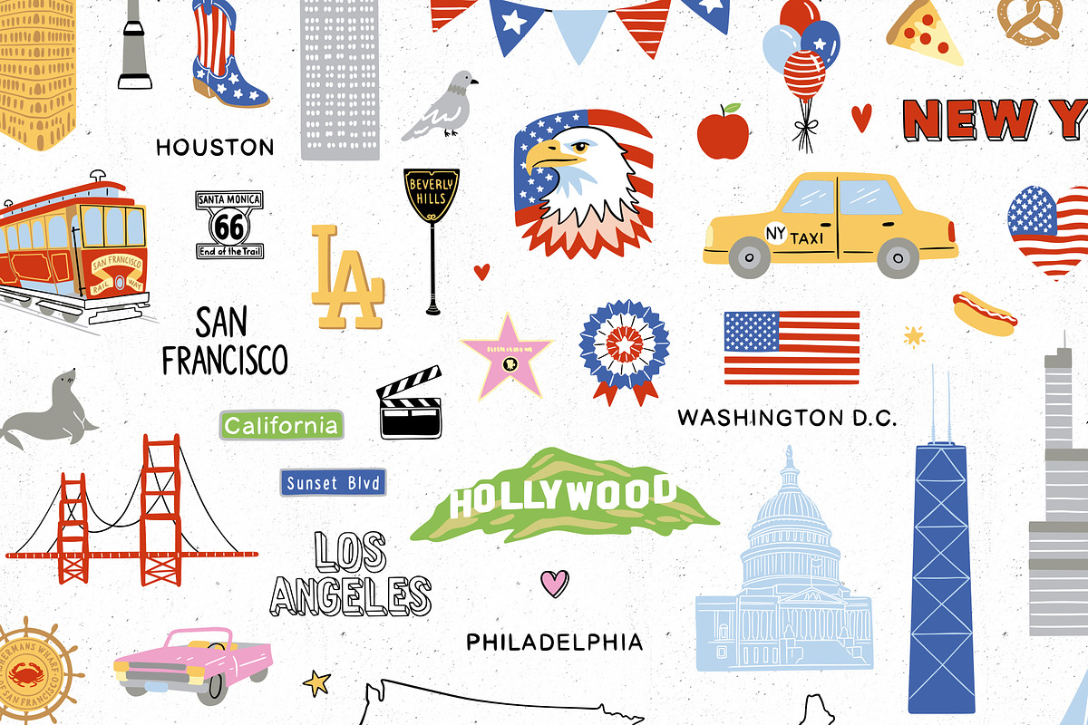 USA Clipart Collection, an Illustration by Redchocolate (Photo 2 of 9)