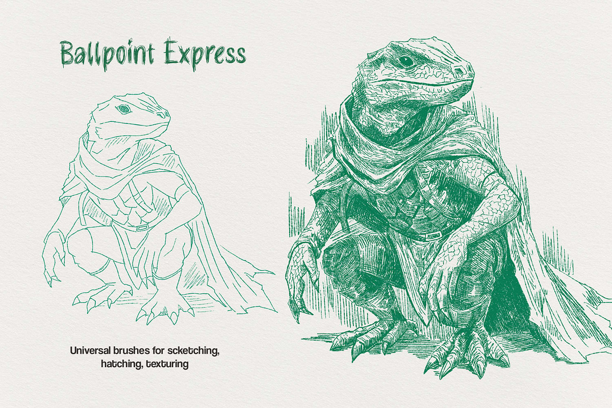 Ballpoint Pen Illustrator Brushes, a Brush Add-On by brushapes.com (Photo 5 of 10)
