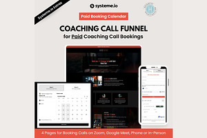 Systeme.io Dark Red Paid Book Call, a Landing Page Template by Hayley's Digital Hub