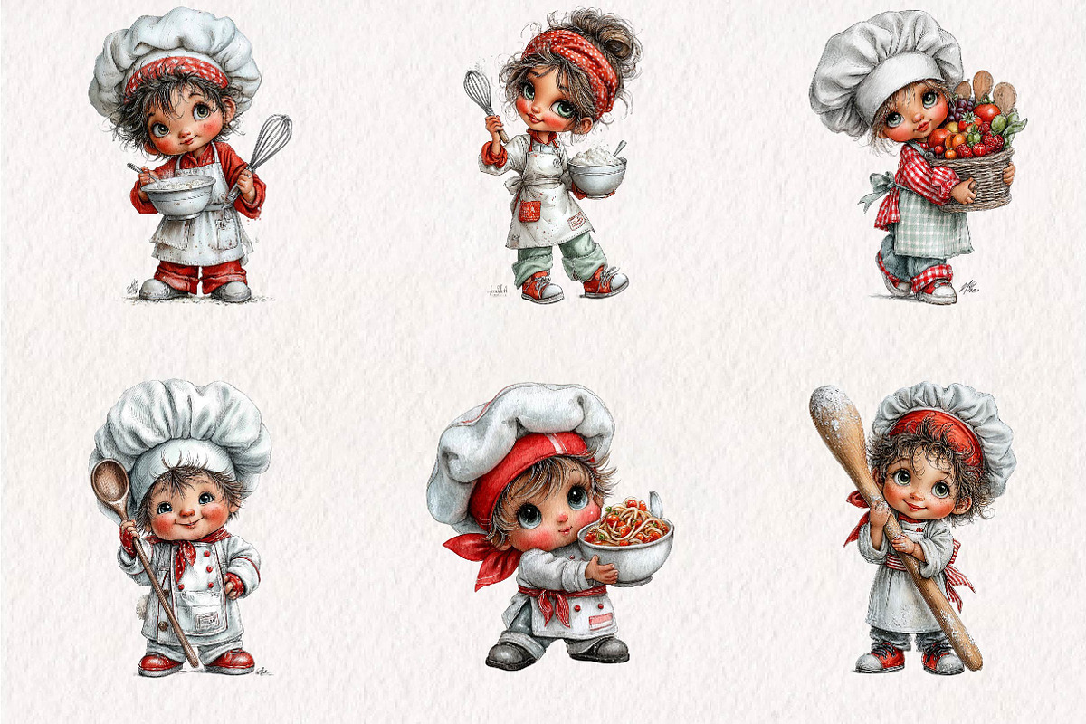 cute-little-chef-clipart, a Seasonal Illustration by CreationArt (Photo 4 of 7)