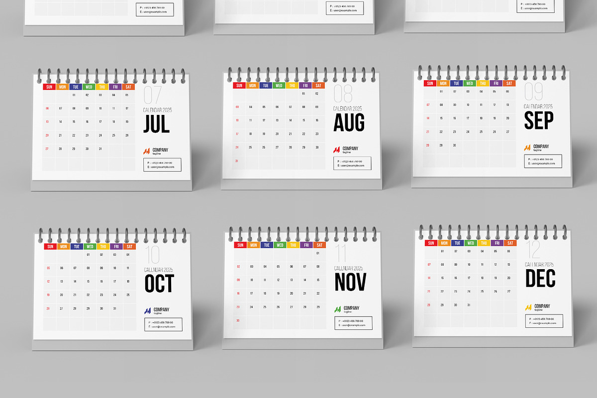Desk Calendar Template 2025, a Stationery Template by MightyDesign (Photo 4 of 7)