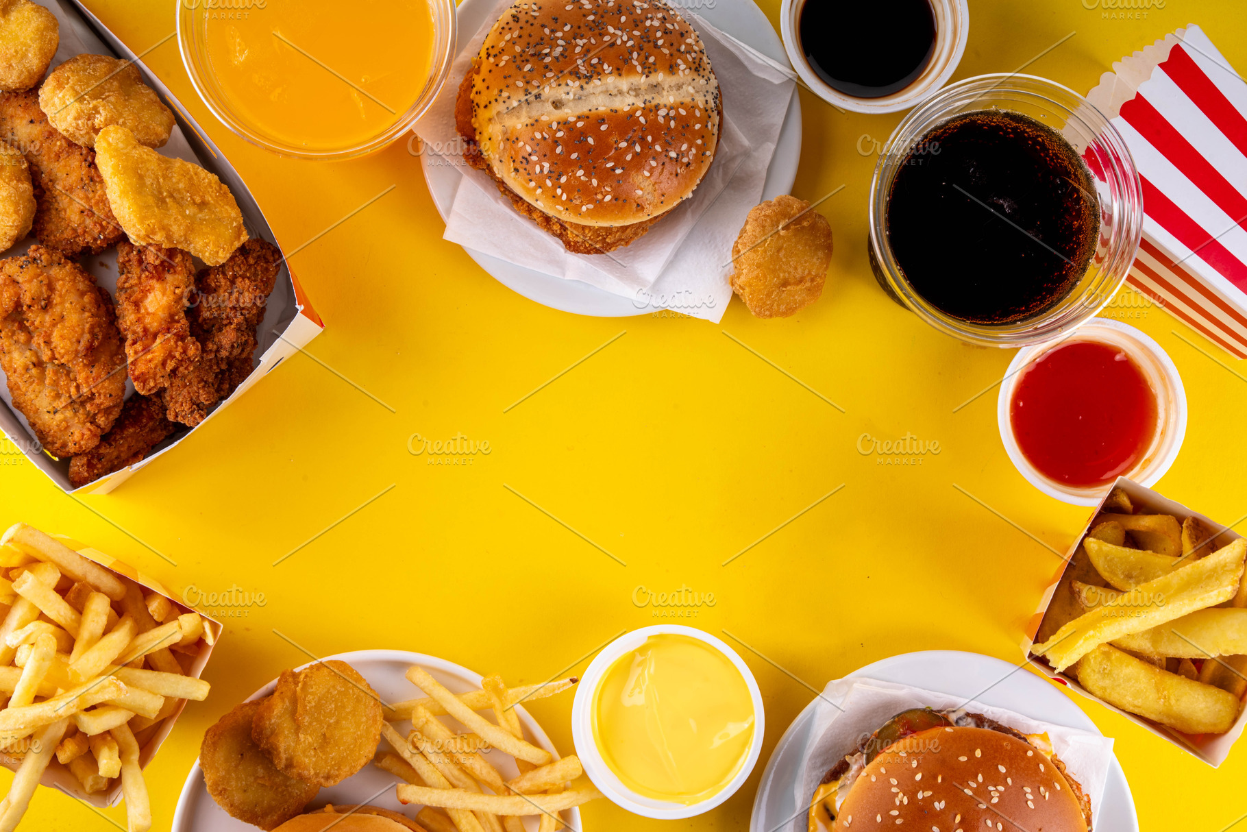 Fast food delivery menu background, a Food & Drink Photo by Rimma
