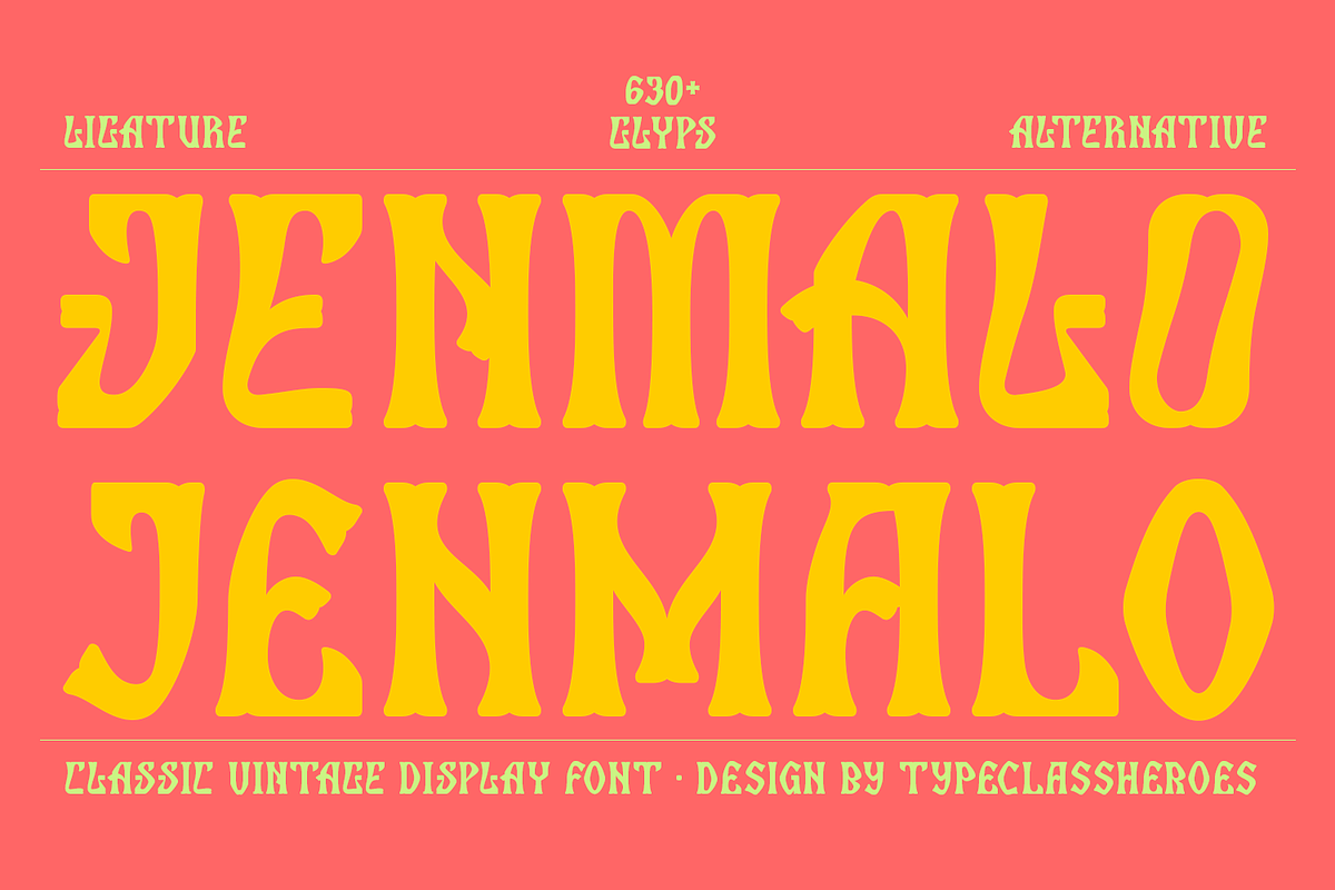 Jenmalo Display Font, a Blackletter Font by TypeClassHeroes (Photo 1 of 15)