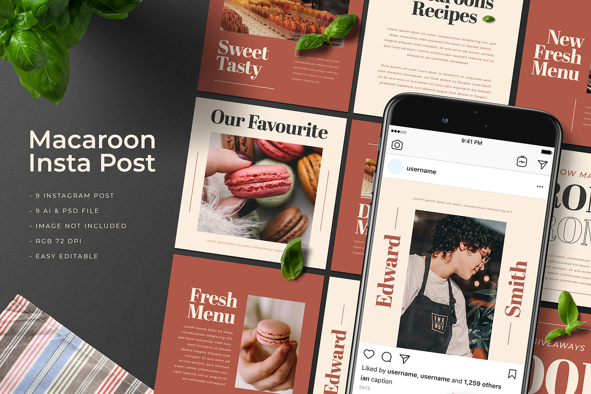 Modern Post Food Recipe Instagram, a Social Media Template by Tokosatsu (Photo 4 of 4)