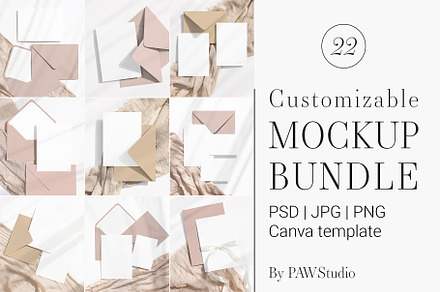 Customizable Card Mockup Bundle b32