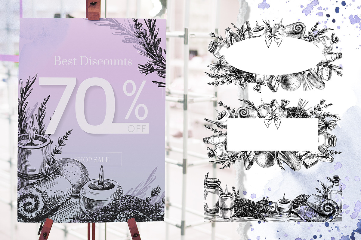 Cosmetics lavender SPA line clipart, an Illustration by NATASHA CHU (Photo 9 of 16)