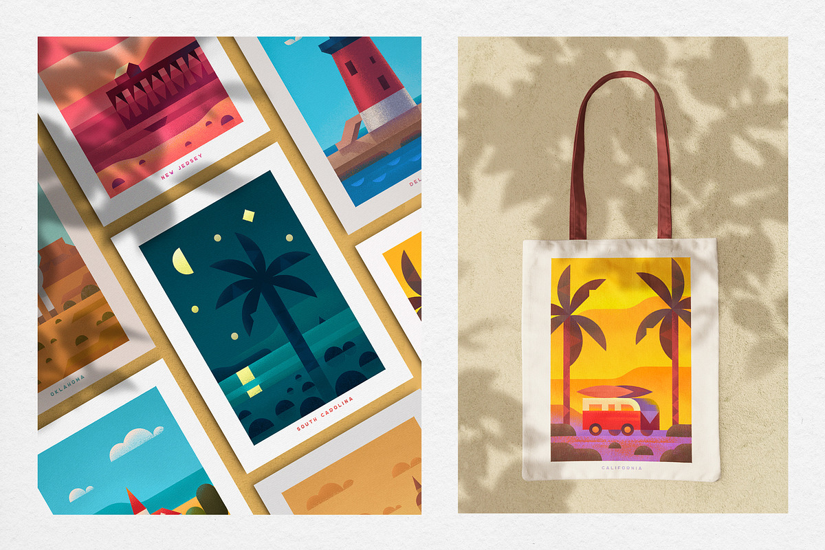 In Search of America. Travel Posters, an Object Illustration by Red Monkey (Photo 10 of 11)
