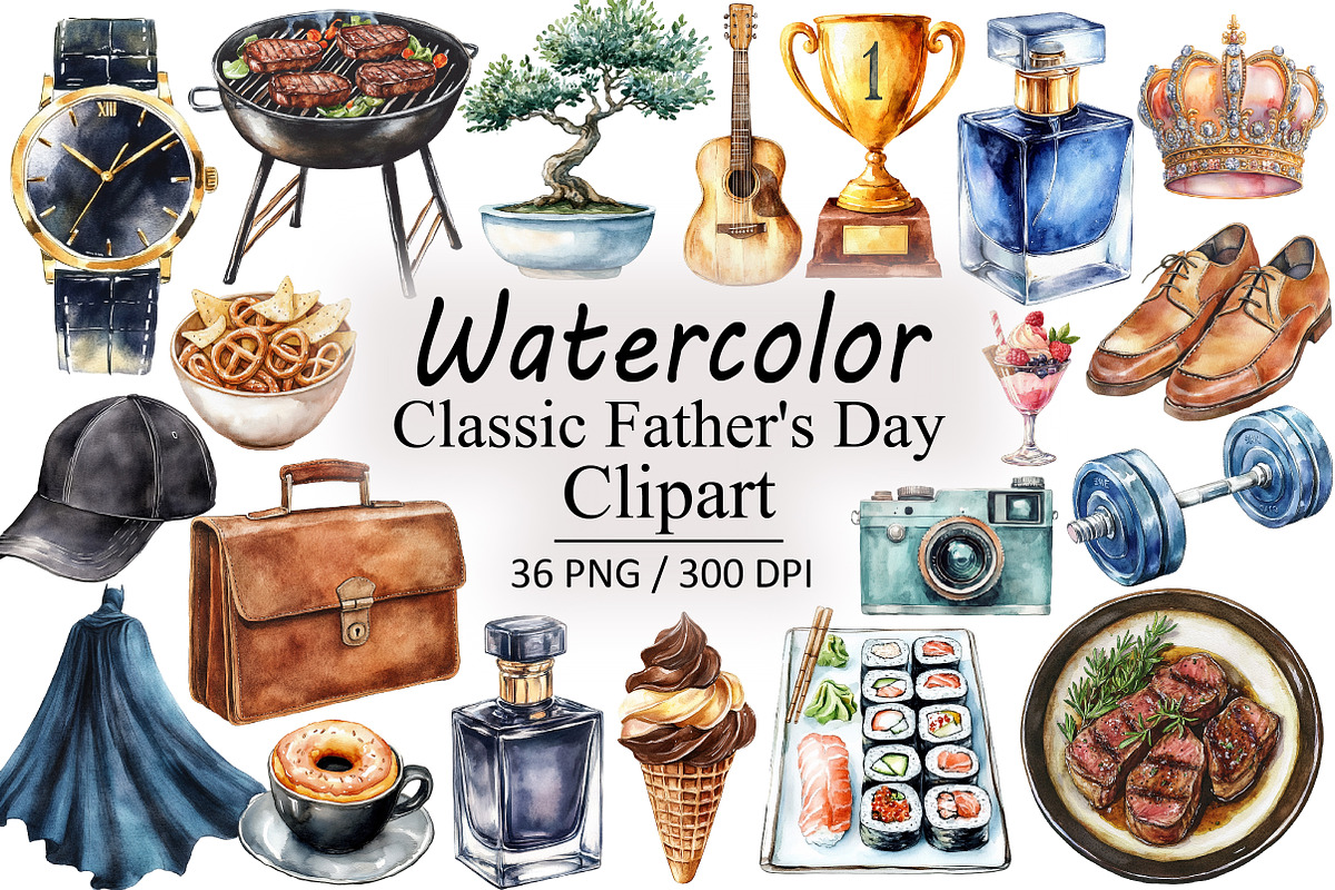 Classic Father's Day PNG Clipart Bun, an Illustration by Design Market (Photo 1 of 3)