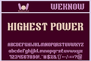 Highest Power font, a Serif Font by weknow (Thumbnail 1 of 8)