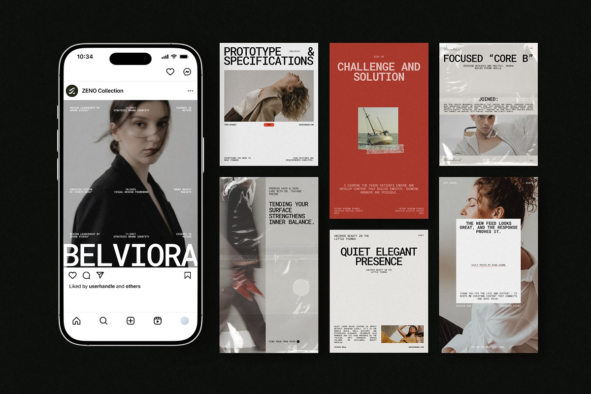 ZENO | Instagram Post & Story (I), a Social Media Template by The Aesthetic Studio (Photo 1 of 10)