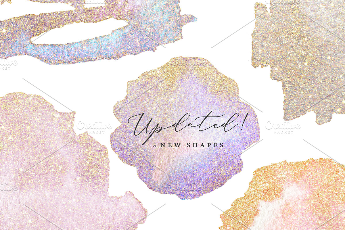 Gold Touched Watercolor Shapes, an Object Graphic by OM Creativ (Photo 6 of 6)