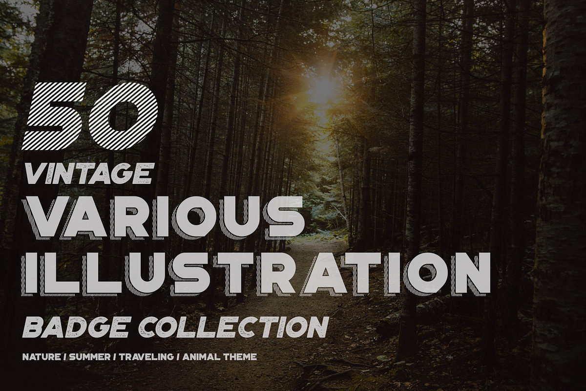 50 Vintage Illustration Badge, a Branding & Logo Template by ORCA Creative Store (Photo 1 of 5)