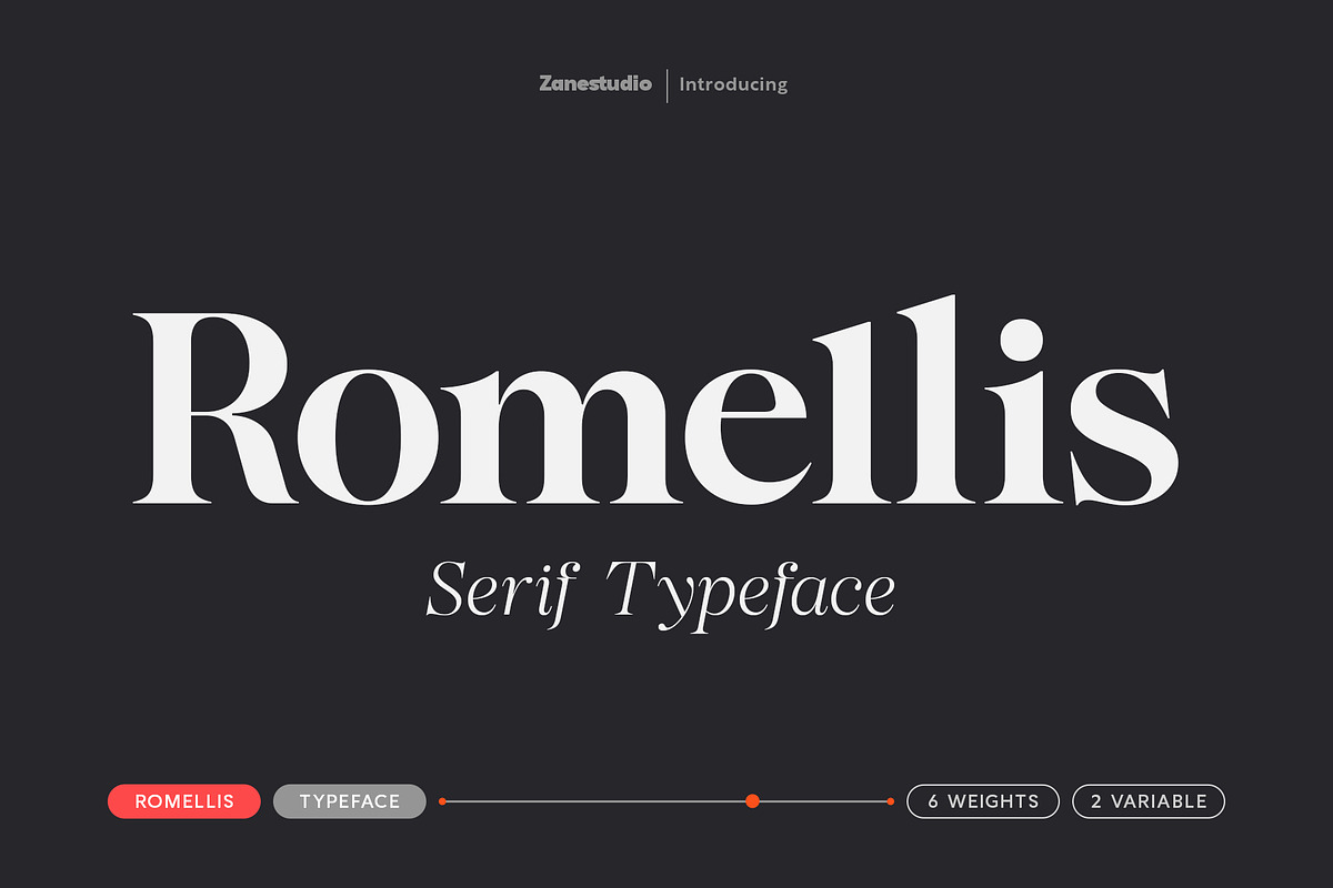 Romellis – Editorial Serif Typeface, a Serif Font by Zane Studio (Photo 1 of 15)